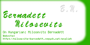 bernadett milosevits business card